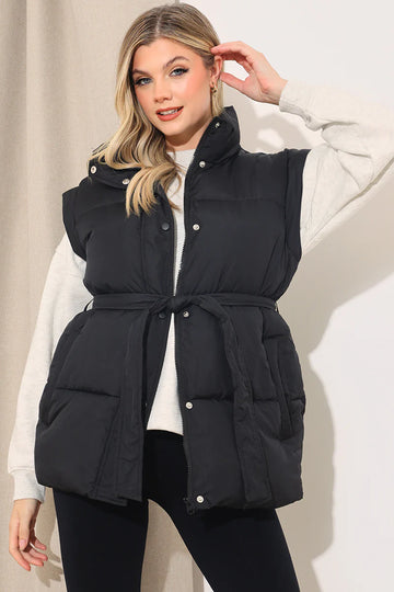 Belted Puffer Gilet